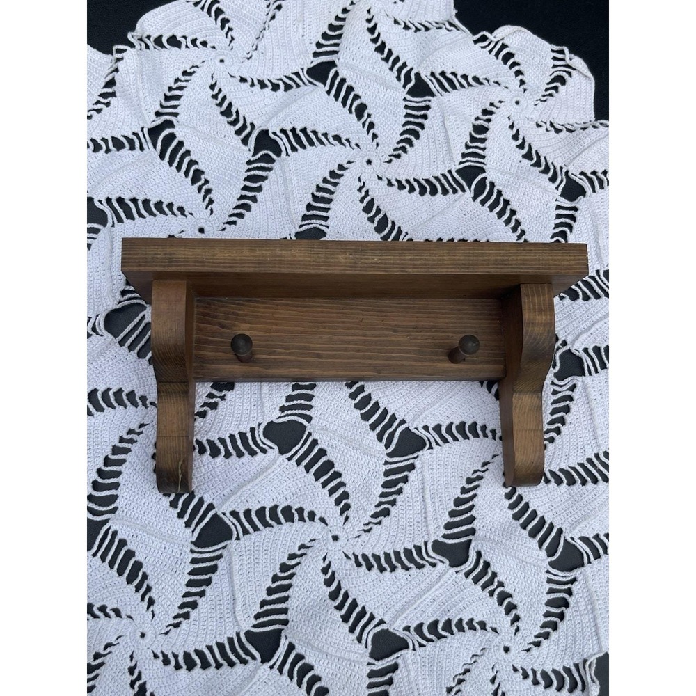 Vintage Small mini wooden wall mounted peg shelf Trinket Smalls